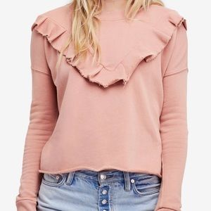 Free People Ooh La Ruffle Sweatshirt